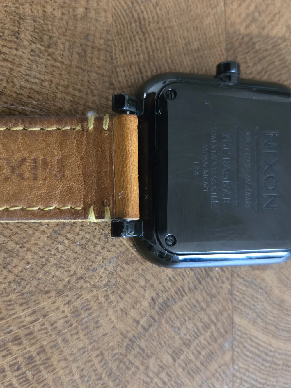 Nixon Ragnar Black Dial Watch with Tan Horween Leather Strap